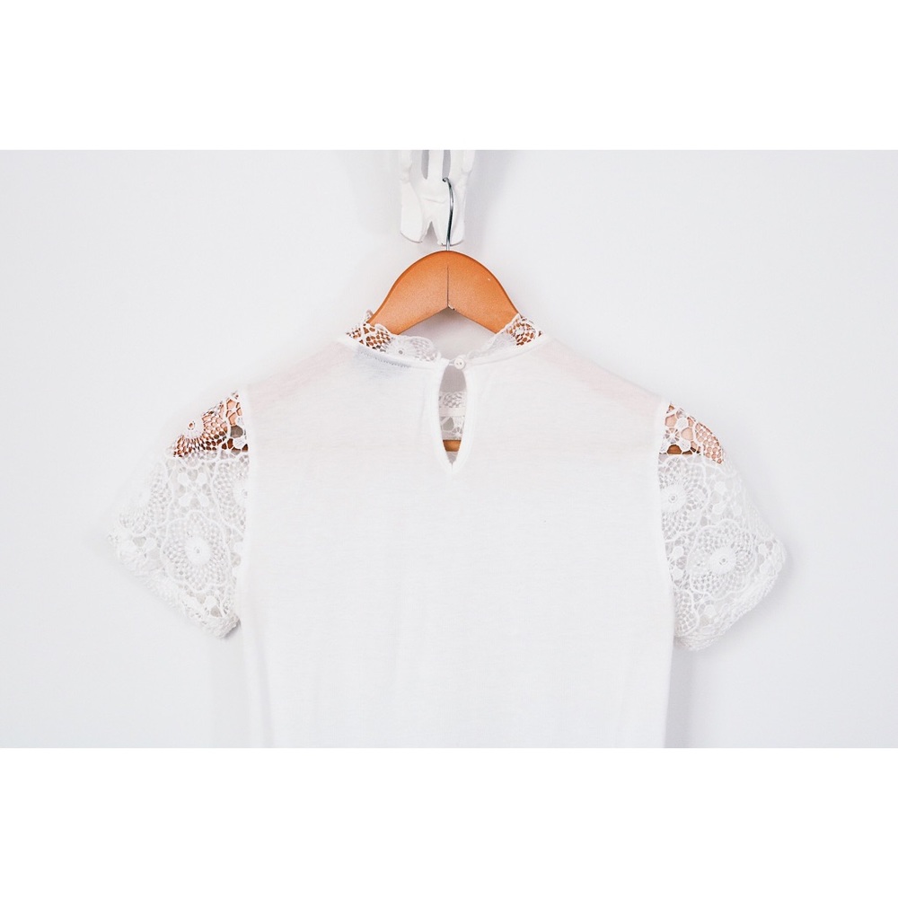Topshop Lace Mock Neck Shirt - Picture 3 of 6